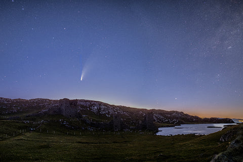 Comet Neowise and 3 Castle Head Panoramic